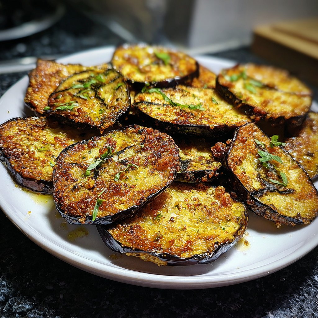 Gebackene Auberginen mit Knoblauchöl
