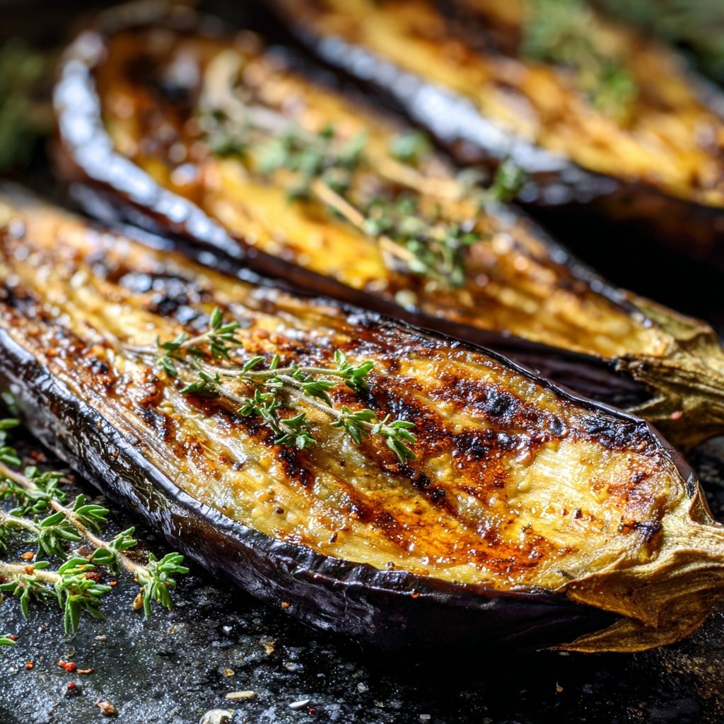 Auberginen aus dem Ofen mit Zitronenthymian