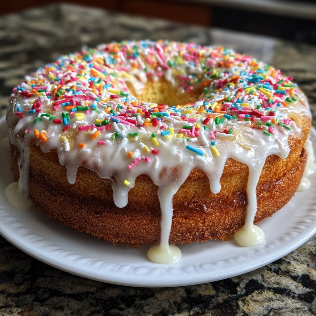 Geburtstagskuchen mit Streuseldecke