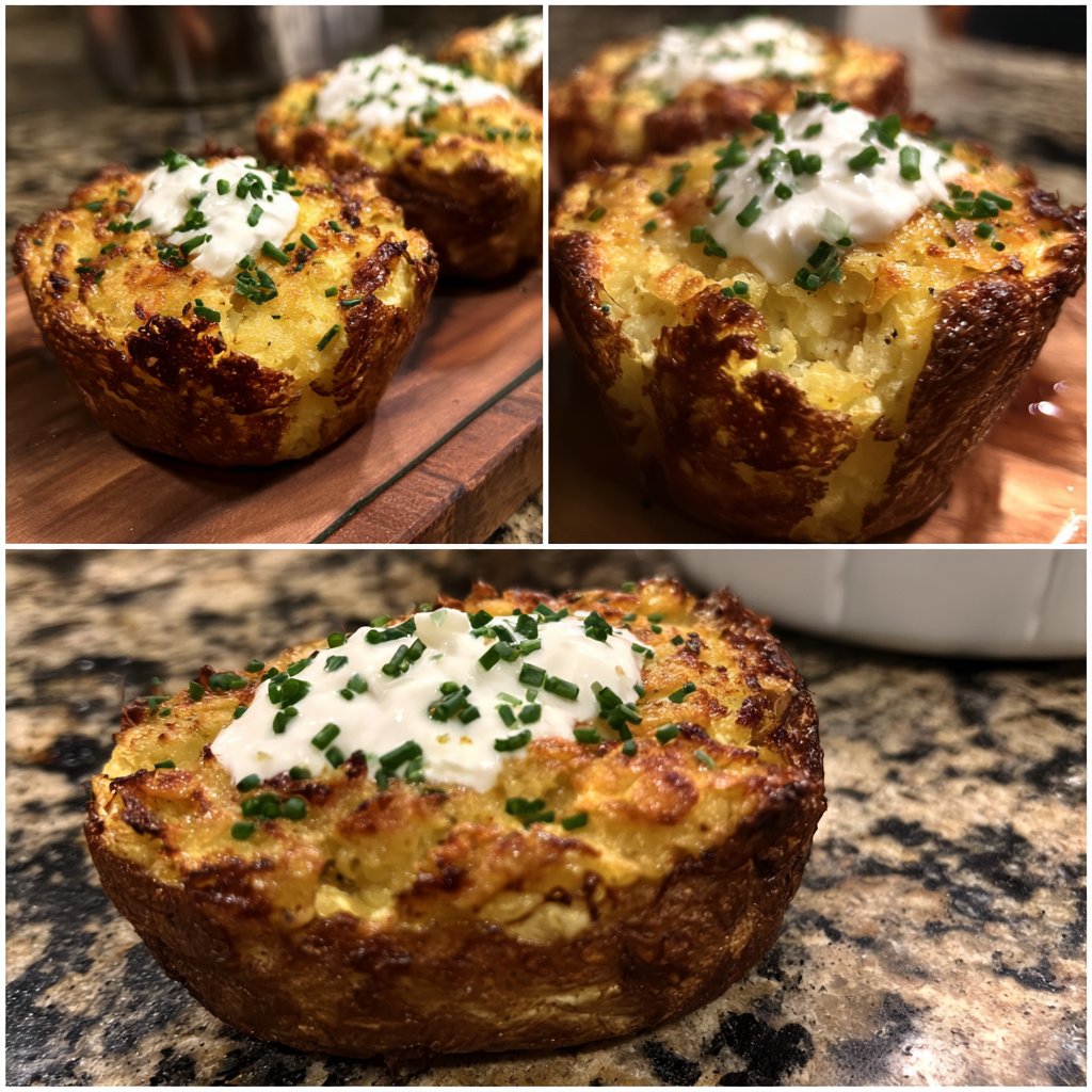 Mittagessen mit Ofenkartoffeln