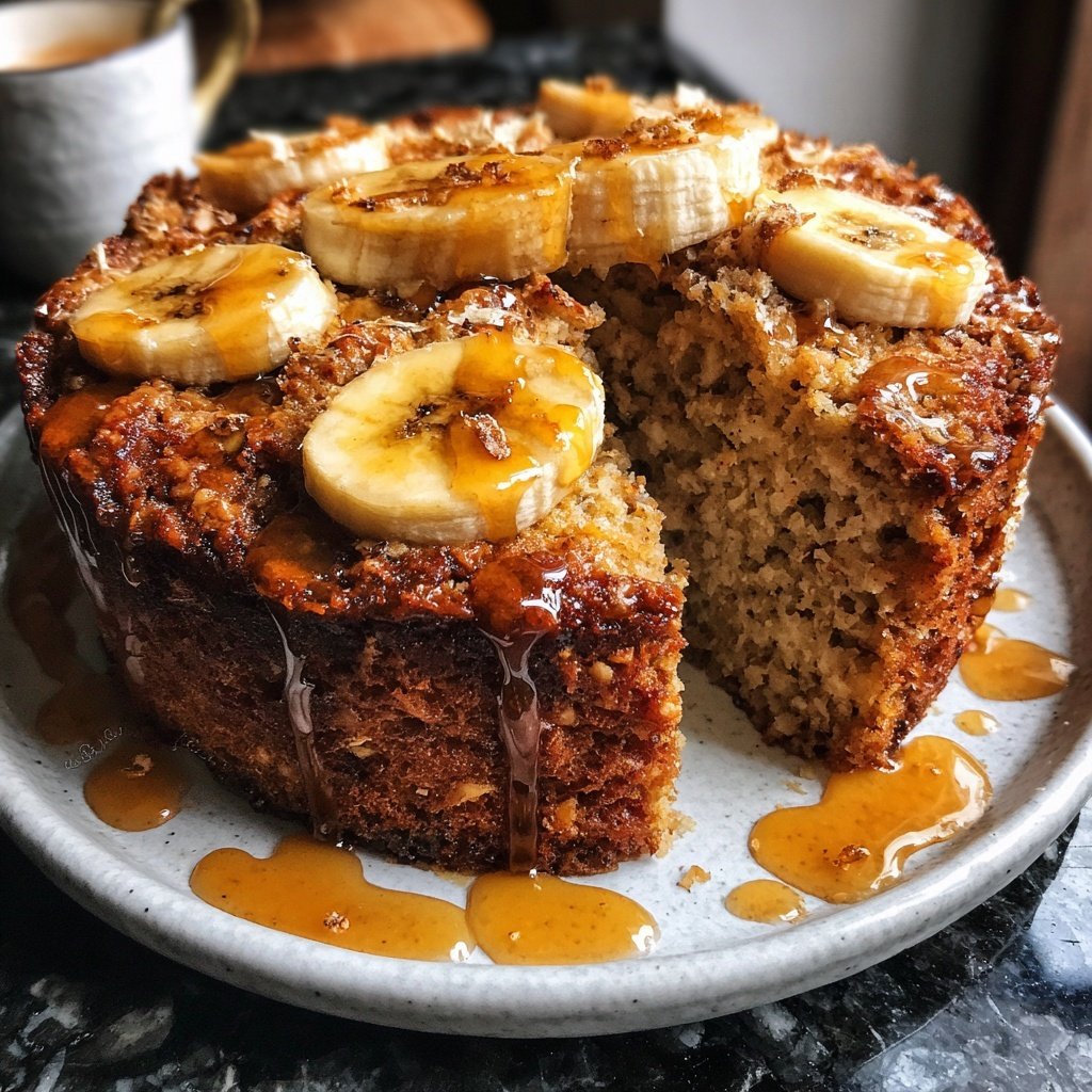 Bananenkuchen mit Hafermehl und Honig